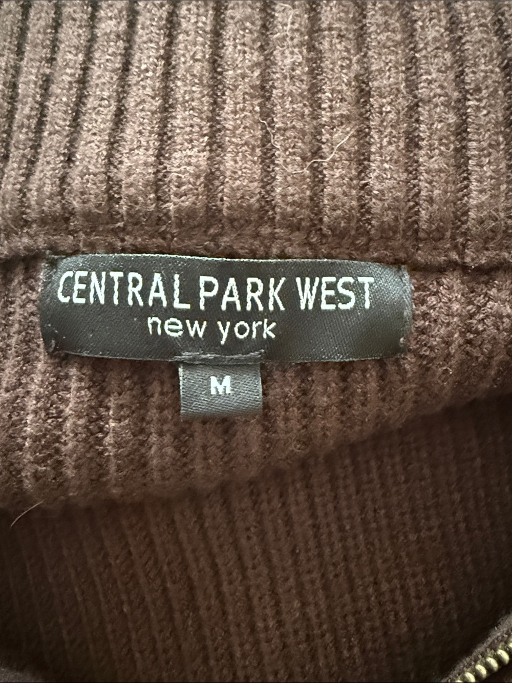 Brown Ribbed Zip-Front Women's Jacket - Picture 3 of 4